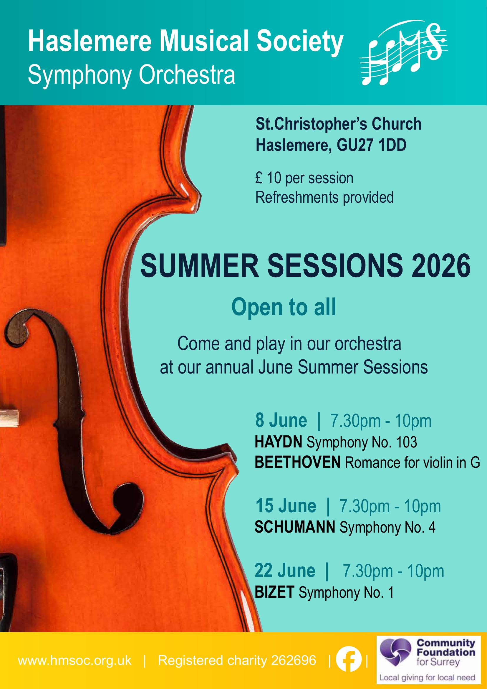 HMS Summer Sessions (8, 15, and 22 June)